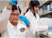Summer 2023 VA-PAVIR internship students Kobe Ly and Xiaorong Guo are gaining valuable experience through lab work.